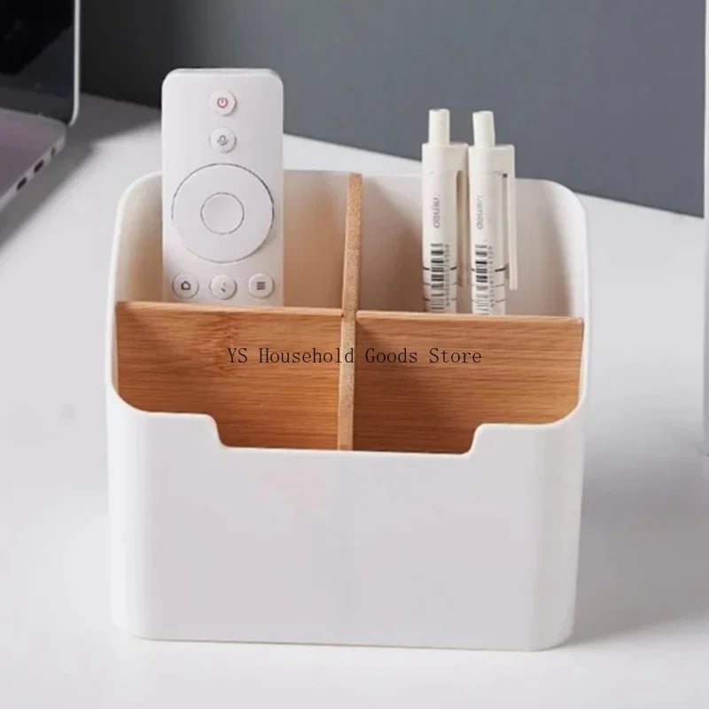boîte rangement blanc bois compartiments minimaliste modernes stylos télécommandes papeterie