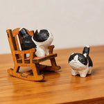 statuette artisanale moderne chat noir blanc geometrique anneau metallique cadeau noel valentin mariage anniversaire