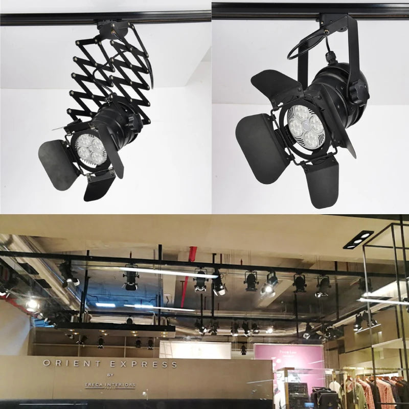 spot lumineux led noir moderne structure métallique fixations barres rigides éclairage accent
