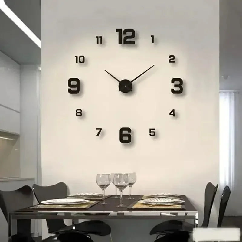 horloge murale moderne numérique aiguille acrylique noir rouge blanche minimaliste 40cm 40cm decoration salon