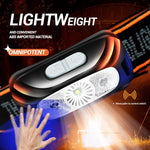 lampe frontale led noir orange rayures indicateur charge ceinture ajustable