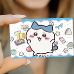 autocollants carte credit dessin anime kawaii motifs alimentaires bordures colorées