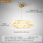 luminaire suspension moderne marbre beige géométrique salon salle manger décoration intérieur luxe