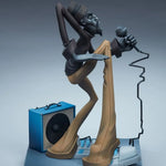 statue résine artiste hip hop dj danseur décoration salle musique blanc gris bleu noir