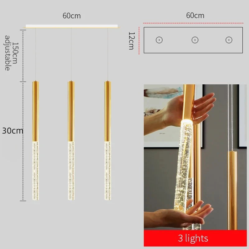 suspension lumineuse moderne or blanc brillantes élégante verre fixée chaînes
