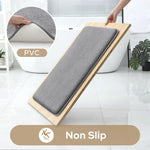 tapis bain gris uni doux moderne adhésif ensemble trois pièces chambre salle bain