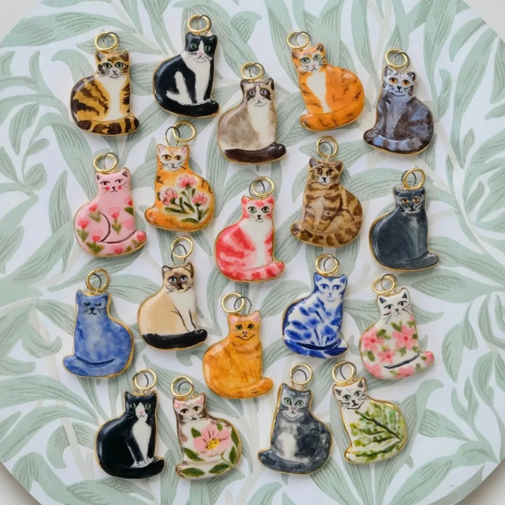 collier femme pendentif chat dessin animé bijou fantaisie chaîne métal doré art délicat