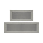 tapis cuisine extérieur moderne gris clair absorbant liquides bordure contrastée texture tissée chenille polyester