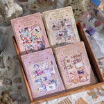 autocollants vintage rose beige marron blanc collage papier illustrations textes rétro romantique scrapbooking journal