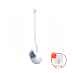 brosse wc souple forme long manche 360 blanc gris moderne sans coin mort respectueux
