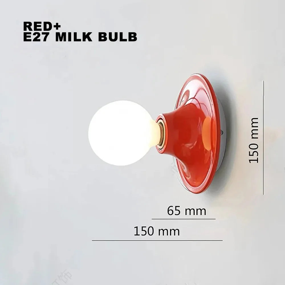 lampe murale moderne argent noir blanc rouge ampoule minimaliste fixée mur