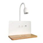 lampe murale moderne chargeur sans fil étagère intégrée LED noir blanc