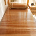 tapis sol moderne rayures horizontales beige brun clair