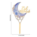 décoration gâteau or rose bleu boho chic pique bois fleurs géométrique İslam fête