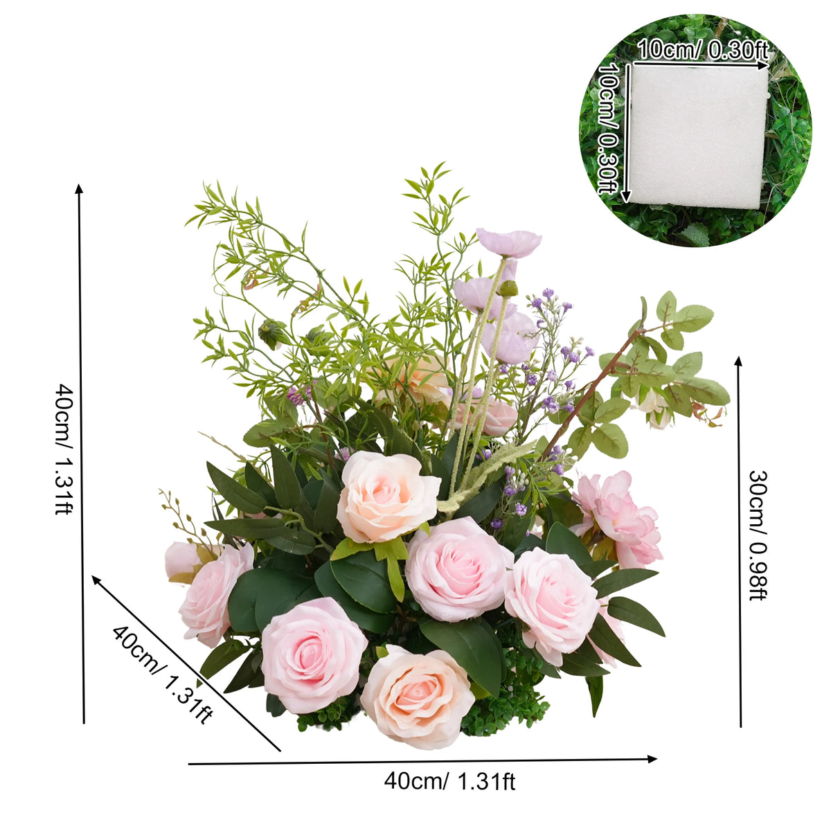 arche décorative mariage violet clair fleurs artificielles romantique roses dahlias eucalyptus guirlande bouquet