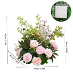 arche décorative mariage violet clair fleurs artificielles romantique roses dahlias eucalyptus guirlande bouquet
