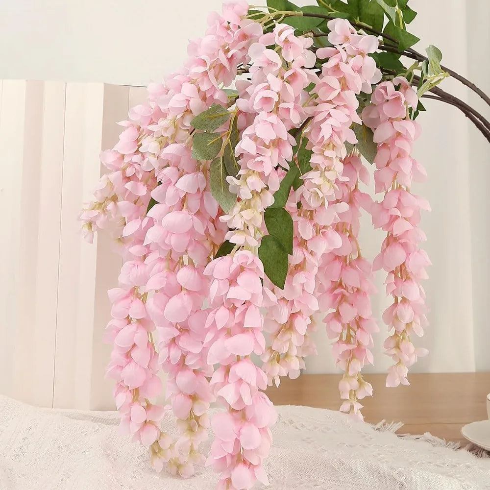 guirlande fleurs artificielles rose blanches modernes décoration intérieure extérieure mariage anniversaire baby shower