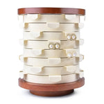 présentoir bijoux rotatif velours bois beige gris moderne clips removable supports individuels