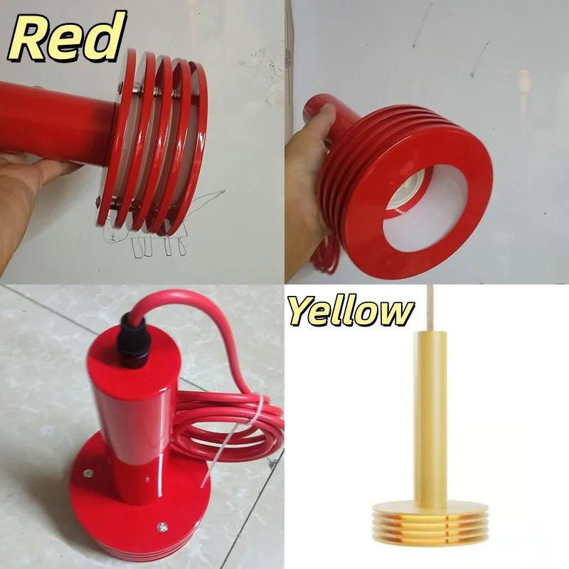 lampe suspendue minimaliste moderne rouge noir jaune annulaire salon chambre cuisine