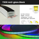 ruban led flexible blanc noir grille hexagonale adhésif connecteur câbles blancs moderne technologique