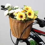 panier vélo tressé marron rose bleu noir blanc vert clips métalliques vintage opacité