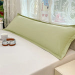 taies d'oreiller solides polyester modernes bleu marine jaune gris vert rose opaques 48x180cm