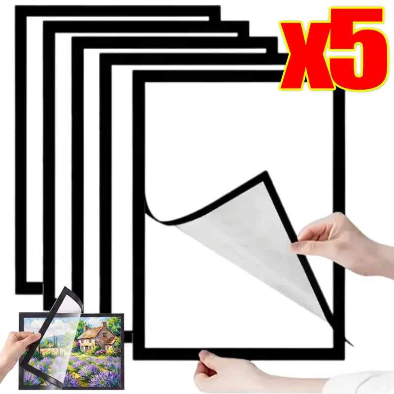 cadres photo magnétiques modernes noir blanc rectangle minimaliste adhesive mural