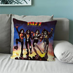 taie d'oreiller motif kiss rock noir imprimé polyester coton décoratif coussin siège salon voiture