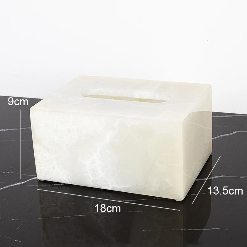 ensemble salle bain marbre onyx blanc distributeur savon porte brosse dents plateau luxe