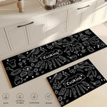 tapis cuisine noir motifs graphiques anti dérapant moderne 40x60cm 50x80cm