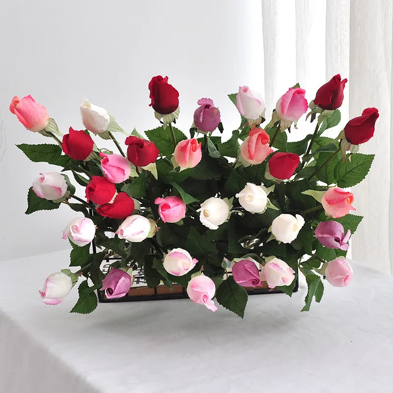 fleurs artificielles roses soie réaliste mariage décoration intérieure anniversaire baby shower