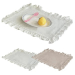 nappes ruchères polyester coton blanc rose rouge jaune bleu rustique bohème champêtre set table