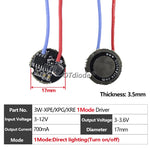 circuit intégré led 3w 5w 10w vert bleu noir 17mm 20mm 22mm 1mode 5modes