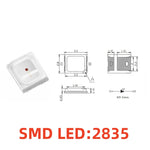 diodes led smd 2835 blanc froid chaud jaune rose violet bleu vert orange rouge