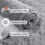 tapis gris clair poilu moderne chambre décoration intérieure bordure épaisse texture duveteuse