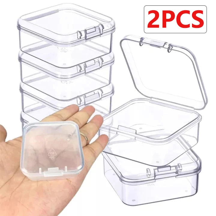 boîtes rangement transparentes plastique clips bijoux transport modernes pratiques petites