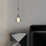 lampe suspendue moderne minimaliste cristal lunaire salle bain restaurant chambre exposition