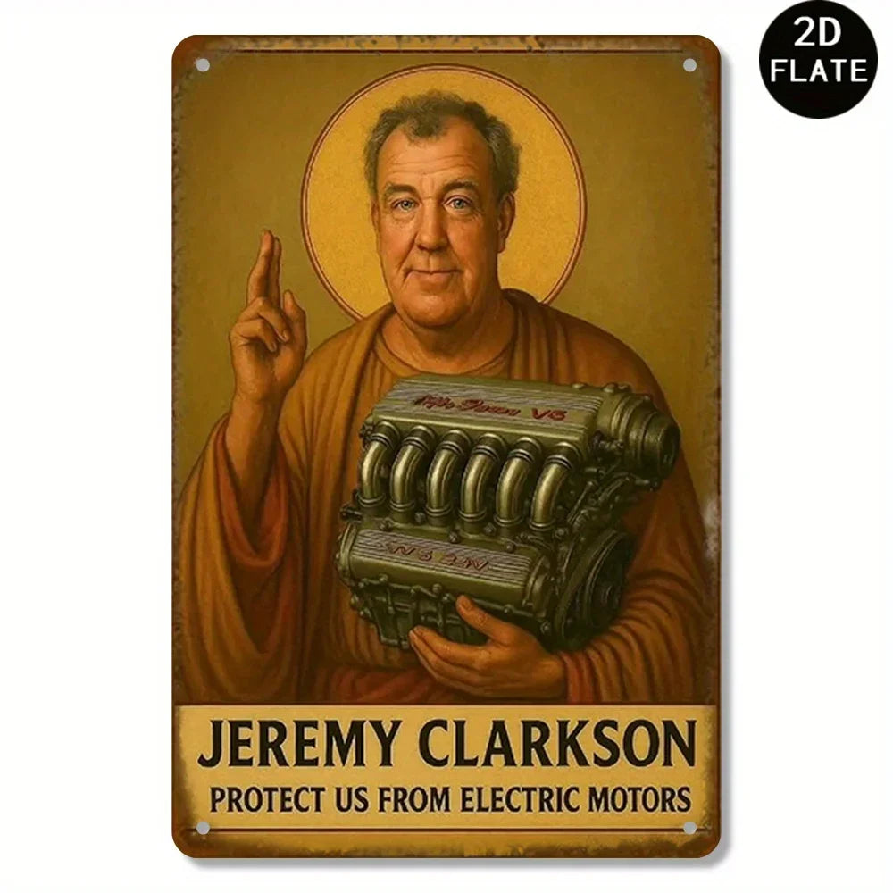 plaque métallique or vintage jeremy clarkson protection moteurs humour décoration garage résistante mưa gió