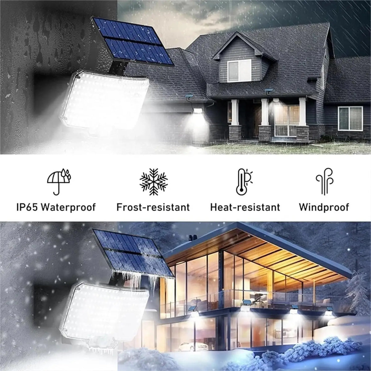 lampe solaire extérieure détecteur mouvement 234 led ip65 moderne télécommande fixations multiples