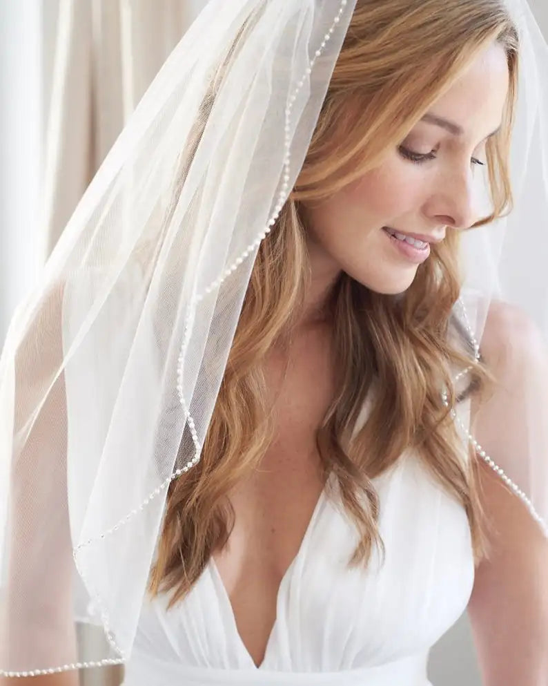 voile mariée blanc bord classique polyester translucide femme adulte