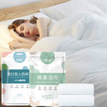 draps lit jetables serviettes bain taies oreiller ensemble literie portable voyage blanc minimaliste