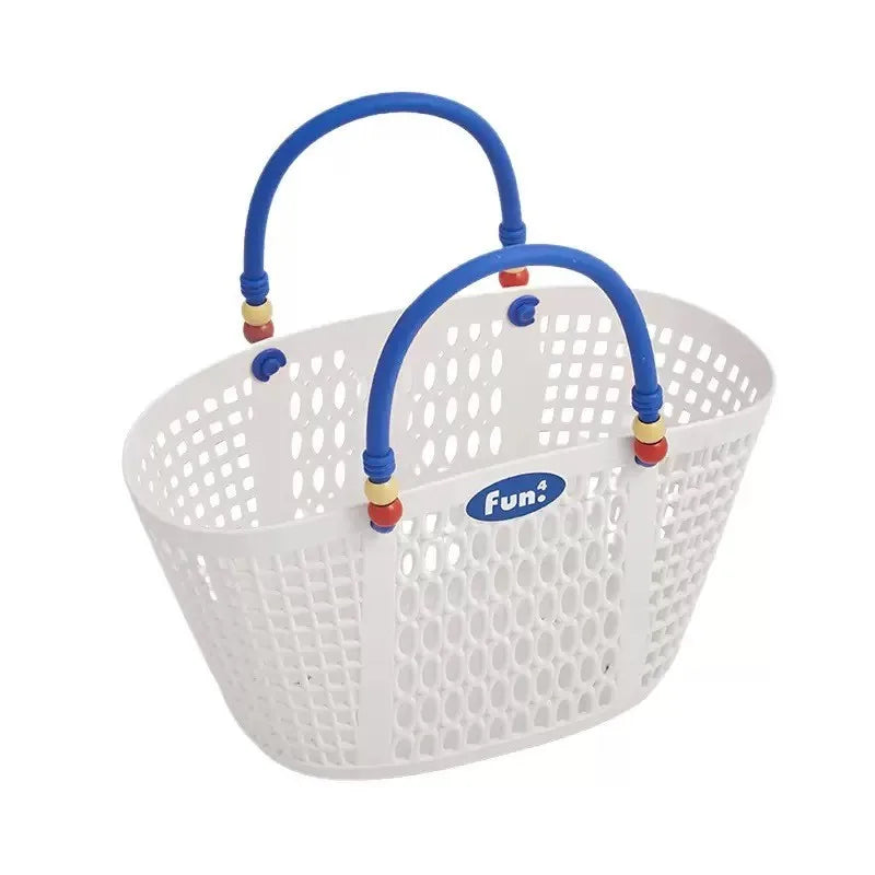 panier rangement perforé moderne rose bleu jaune réutilisable stockage salle bain organisateur