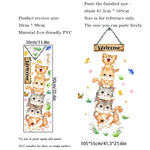 sticker mural dessin animé chatons empilés papillons fleurs welcome multicolore résistant eau chambre enfant