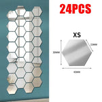 miroirs hexagonaux modernes argent doré adhésifs auto collants amovibles acrylique translucides décoration murale maison