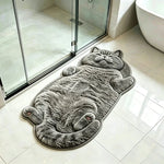 tapis chaton pelucheux gris 3d salon chambre couloir décoratif polyester PVC