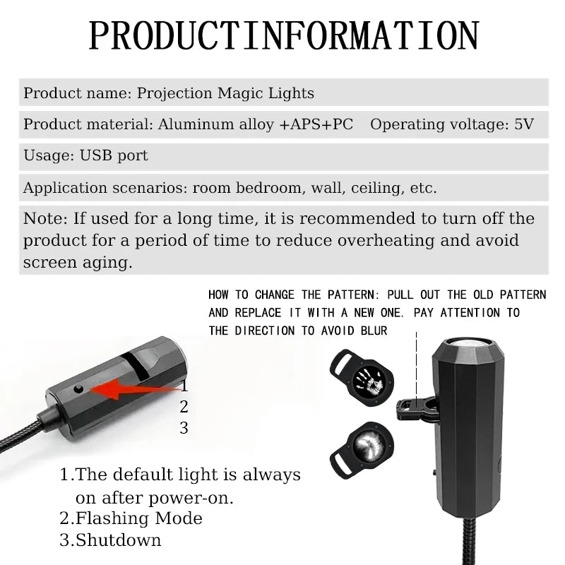 projecteur led planètes lune terre mars jupiter adhésif veilleuse ambiance moderne minimaliste usb cable