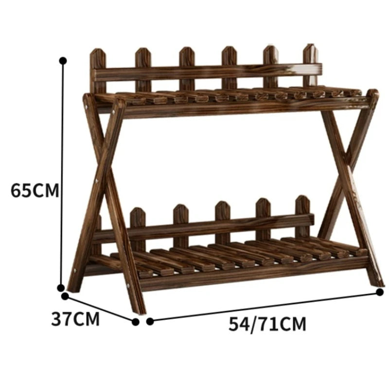 étagère fleurs bois moderne niveaux marron foncé intérieur extérieur assemblage