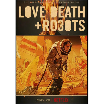 Détail de l'affiche Love Death and Robots avec impression encre imperméable