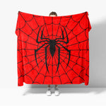 couverture graphique moderne toile d'araignée rouge noire polaire peluche printemps automne