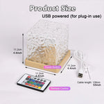 lampe nuit projection vagues transparente moderne 16 couleurs télécommande led tactile